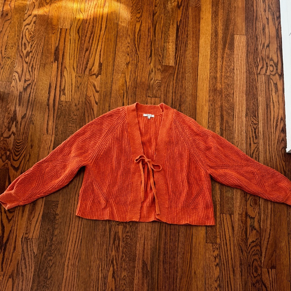 Madewell Eastdale Tie-Front Cardigan Sweater - Pale Sunset